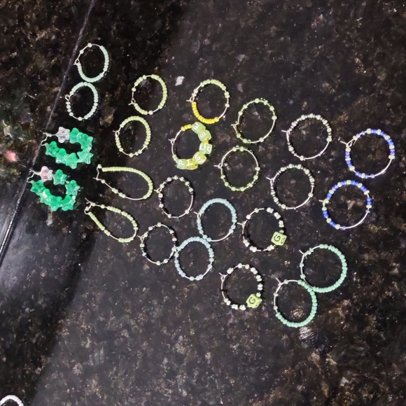 Earring Hoop's Silver Small/Medium 12Ct. Green Caramel Apple Sauce - Picture 2 of 4